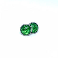 Load image into Gallery viewer, 10mm Green Leopard Print Studs (Stainless Steel)
