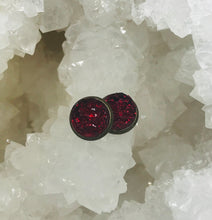 Load image into Gallery viewer, 10mm Merlot Druzy Studs