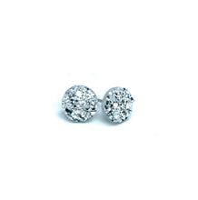 Load image into Gallery viewer, 8mm Silver Druzy Studs