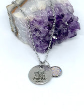 Load image into Gallery viewer, “With God All Things Are Possible” 3-in-1 Necklace (Stainless Steel)