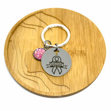 Load image into Gallery viewer, Breast Cancer Survivor Research Keychain (Stainless Steel)