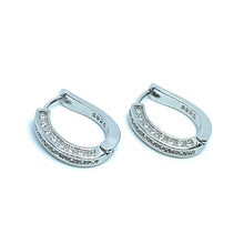Load image into Gallery viewer, Silver Adira Sleeper Hoop Earrings (Sterling Silver)