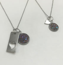 Load image into Gallery viewer, “Elegant Heart” Mother-Daughter Necklace Set (Stainless Steel)