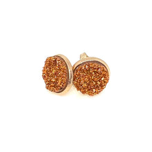 Load image into Gallery viewer, 12mm Pumpkin Spice Latte Druzy Studs