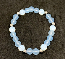 Load image into Gallery viewer, 8mm Aquamarine & Opal Bracelet