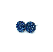 Load image into Gallery viewer, 8mm Denim Blue Druzy Studs