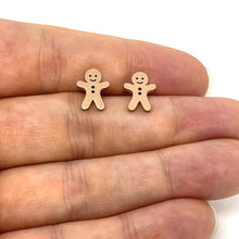 Load image into Gallery viewer, Gingerbread Man Studs (Rose Gold Stainless Steel)