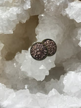 Load image into Gallery viewer, 12mm Chocolate Druzy Studs