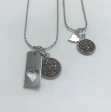Load image into Gallery viewer, “Elegant Heart” Mother-Daughter Necklace Set (Stainless Steel)