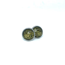 Load image into Gallery viewer, 10mm Gold Leopard Print Studs (Stainless Steel)