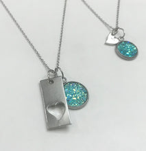 Load image into Gallery viewer, “Elegant Heart” Mother-Daughter Necklace Set (Stainless Steel)