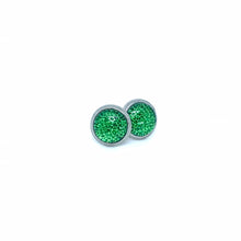 Load image into Gallery viewer, 8mm Green Leopard Print Studs (Stainless Steel)