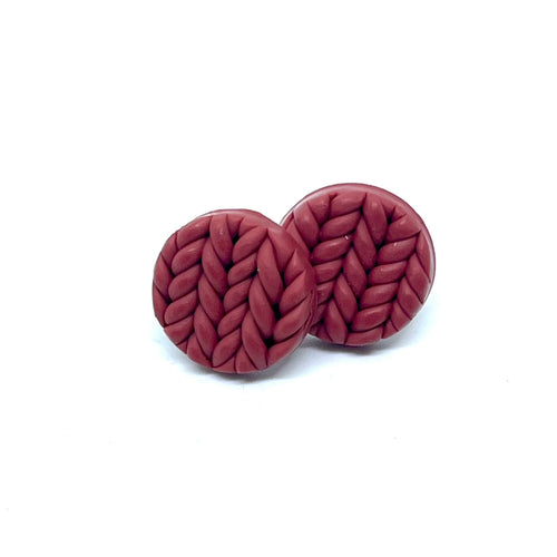 Christmas Sweater Studs in Poinsettia