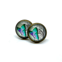 Load image into Gallery viewer, 10mm Mourning Cloak Butterfly Studs (Stainless Steel)
