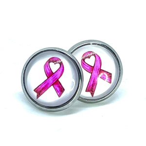 12mm Breast Cancer Awareness Studs