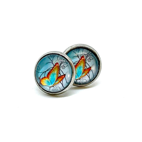 10mm Lacewing Butterfly Studs (Stainless Steel)