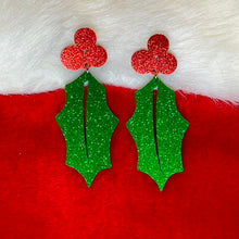 Load image into Gallery viewer, Glimmering Mistletoe Drop Earrings
