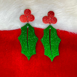 Glimmering Mistletoe Drop Earrings