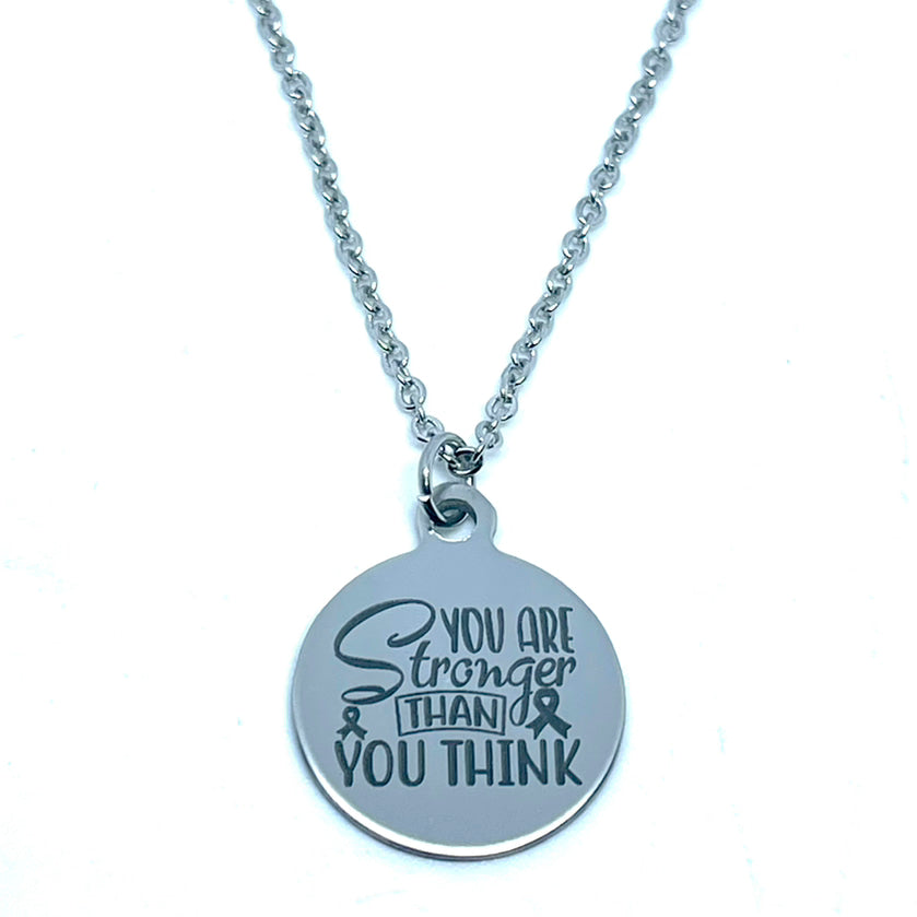 “You Are Stronger Than You Think” Charm Necklace (Stainless Steel)