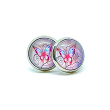 Load image into Gallery viewer, 10mm Crowned Butterfly Studs (Stainless Steel)