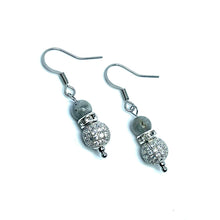 Load image into Gallery viewer, Labradorite Pave Sparkle Drop Earrings