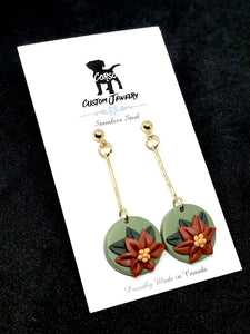 Poinsettia Drop Earrings