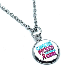 12mm ”Cancer Picked the Wrong Girl” Necklace