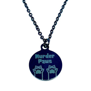 "Murder Paws" Necklace (Black Stainless Steel)