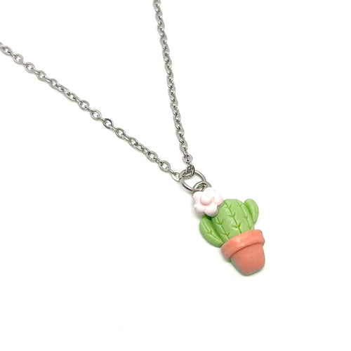 Flowering Cactus Necklace (Stainless Steel)