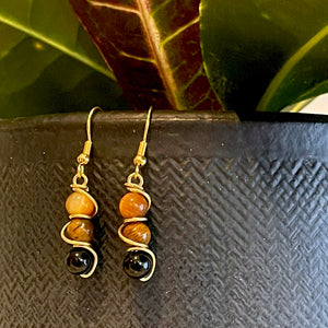 Tigris Gemstone Drop Earrings