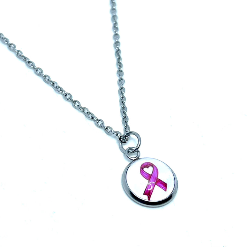 12mm Breast Cancer Awareness Necklace