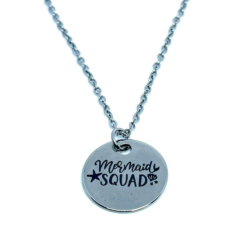 “Mermaid Squad” Charm Necklace (Stainless Steel)