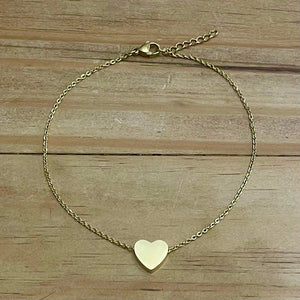 Heart of Gold Anklet (Stainless Steel)