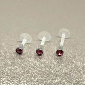 Pink Tourmaline Crystal Cartilage Flat-Back Stud (Acrylic)