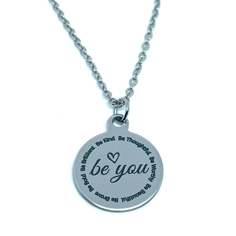 “Be You” Charm Necklace (Stainless Steel)