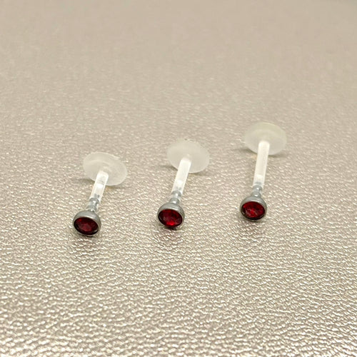 Ruby Crystal Cartilage Flat-Back Stud (Acrylic)