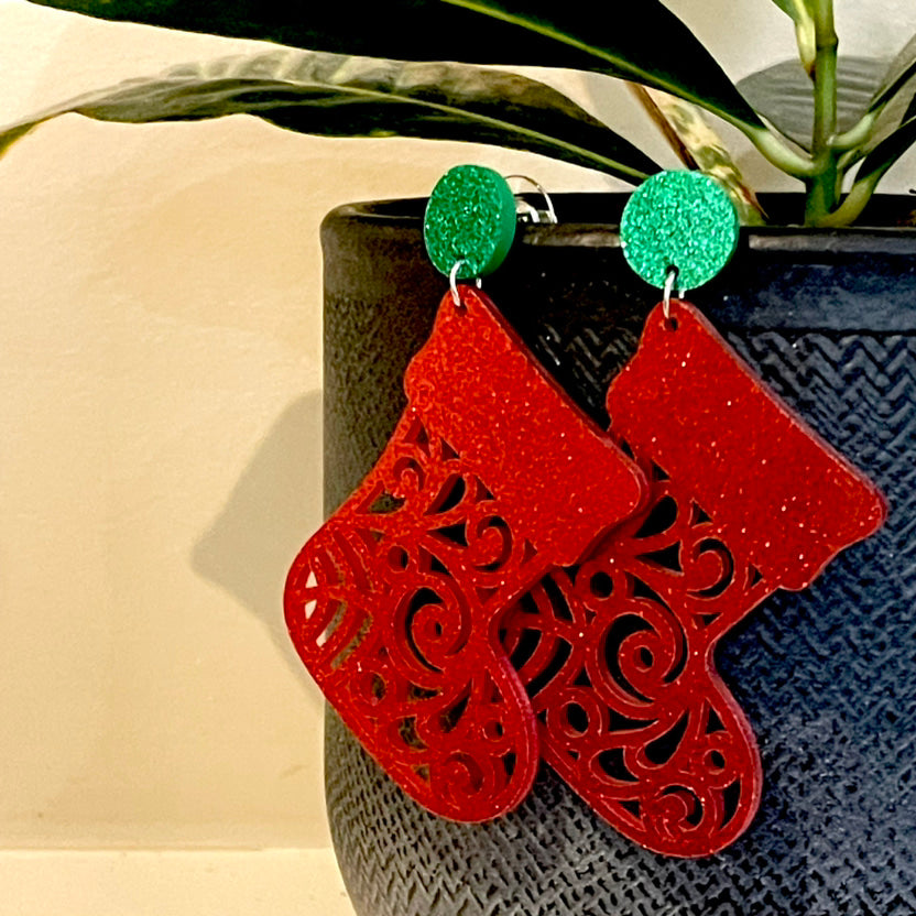 Glimmering Stocking Drop Earrings