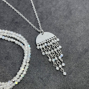 Spectrolite Cascade Necklace (Stainless Steel)