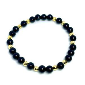 6mm Black Onyx Gemstone Bracelet