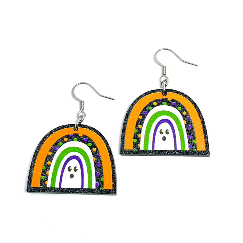 Ghostly Rainbow Drop Earrings