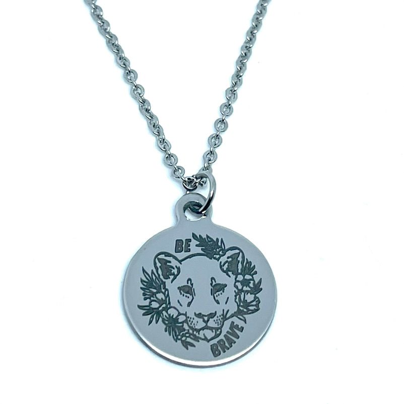 “Be Brave” Charm Necklace (Stainless Steel)