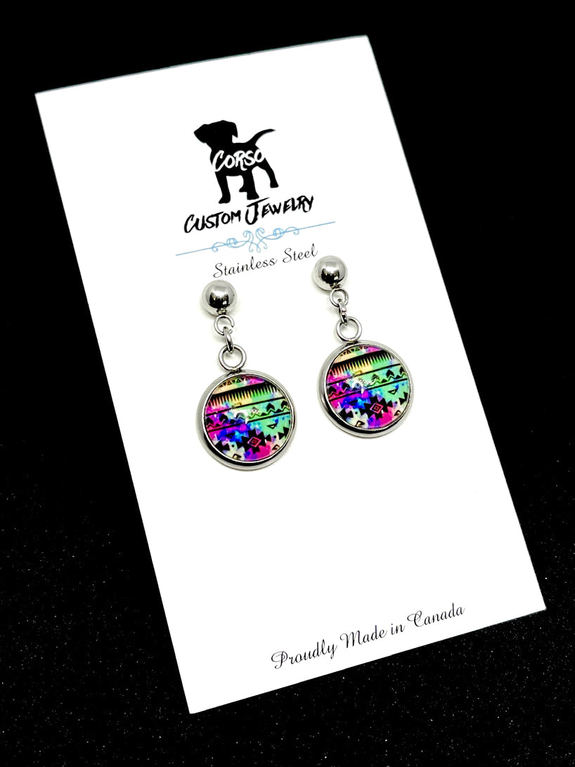 12mm Cozamalotl Aztec Drop Studs