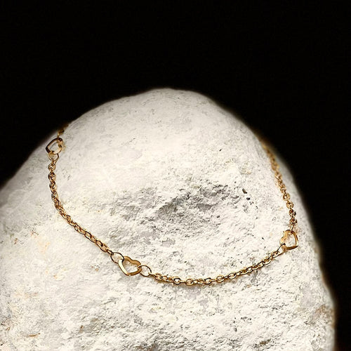 Golden Heart Anklet (Stainless Steel)