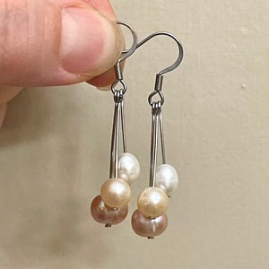 Mixed Freshwater Pearl Drop Earrings