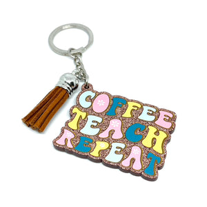 “Coffee Teach Repeat” Keychain