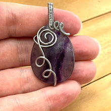 Load image into Gallery viewer, Wire Wrapped Fluorite Teardrop Pendant