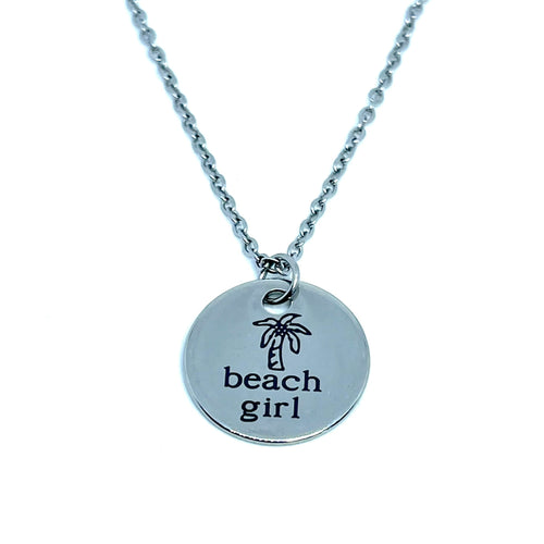 “Beach Girl” Charm Necklace (Stainless Steel)