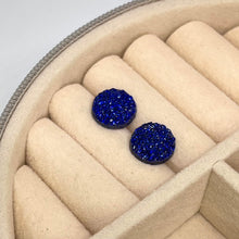 Load image into Gallery viewer, 10mm Sapphire Shimmer Druzy Studs