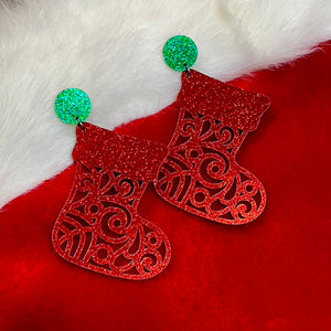 Glimmering Stocking Drop Earrings