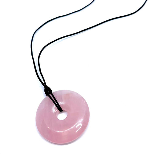 Rose Quartz Donut Necklace